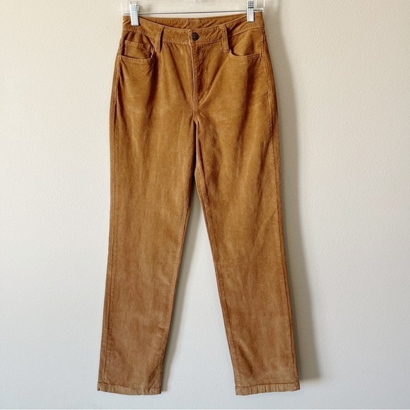 Faherty NWT Stretch Cord Julianne Patch Pocket Brown Straight Leg Pants Size 27 - Picture 4 of 11